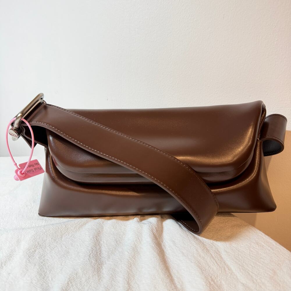 Korean Osoi Folder Brot Crossbody Bag in Dark Brown